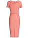 MUXXN Womens Vintage 60s Summer Belt Waist Bodycon Dress (Peach XL)