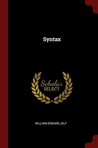 Syntax Paperback – Import, 25 Aug 2017