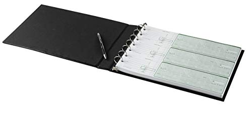 Executive 7 Ring Check Binder, 500 Check Capacity, for 9x13 Inch Sheets, with 6 Year Calendar Organizer, Sleek Business Design, Premium Quality - Black (11703) - Thumbnail 5