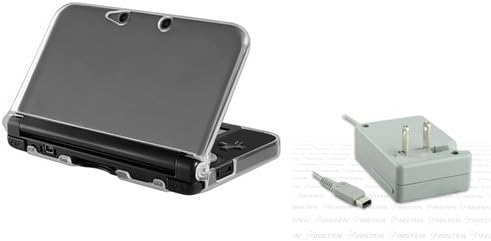CKKING® 3DS XL/LL Clear TPU Rubber Case with 1 GRAY Travel/Wall Charger Compatible with Nintendo 3DS XL/LL