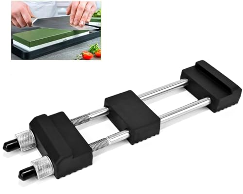 Newseego 万能砥石スタンド センター付 滑り止め固定台 ステンレス製砥石台 砥石用 調整可能 研ぎ石用 包丁 刀鍛冶 調整可能-ブラック商品画像