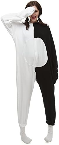 VU ROUL Adults Party Costumes Kigurumi Onesie Monokuma Bear Pajamas Size Small Black&amp;White