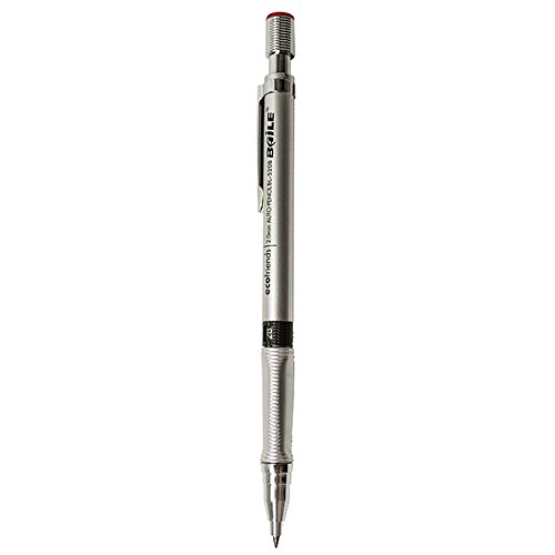 Looneng 2mm Mechanical Pencils, 2.0mm Automatic Drafting Pencil for Sketching, Drawing, Carpenter or Crafting (Silver)