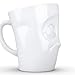 TASSEN Porcelain Mug with Handle, Baffled Face Edition, 11 oz. White (Single Coffee Mug) Coffee Cup