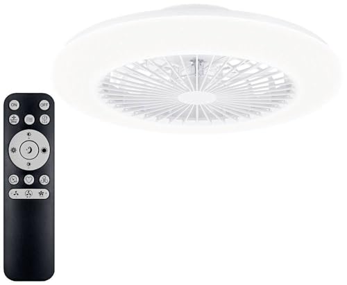 PHILIPS Deckenventilator und LED Deckenleuchte Amigo, 20W+40W, Durchmesser 49cm, rund, inkl. Fernbedienung, weiß