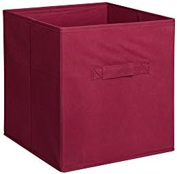  Fabric Cube Boxes Shelf Basket Drawer Container (Rusr red)