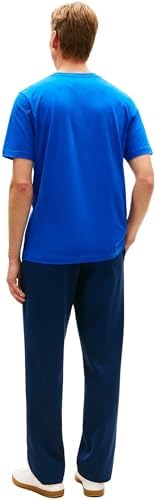T-shirt de manga curta com caixa de texto Love da marca masculina feita de algodão, azul (azul real), L