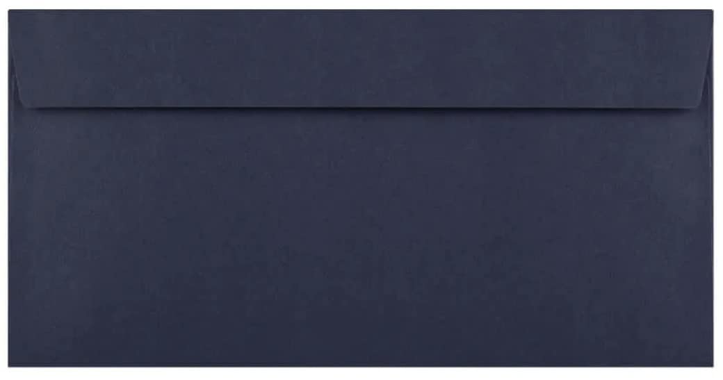 DL Coloured Envelopes for Greeting Cards Wedding Invitations Crafts Business Office 110mm x 220mm - Pack of 25 Envelopes (Navy Blue Peel & Seal)