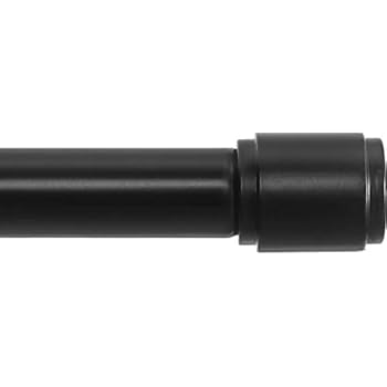 Rose Home Fashion 1 Inch Curtain Rods with Cap Finials 72 to 144-Inch, 1 Inch Curtain Rod, 1 inch Curtain rods, Rustic Curtain Rod, Curtain Rods for Windows 66 to 120 Inch: Black