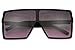 Big XL Large Oversized Super Flat Top Square Two Tone Color Fashion Sunglasses (Matte Black/Black Purple Lens, 69)