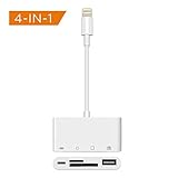 Lightning to USB Camera Reader, Lightning to SD/Micro SD Adapter Cable for iPad Mini Air Pro and iPhone X/8/8plus/7/7plus/6/6s/6plus/6s plus/5/5c/5s