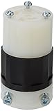 Leviton 4579-C 15 Amp, 250 Volt, NEMA L6-15R, 2P, 3W, Locking Connector, Industrial Grade, Grounding - Black-White