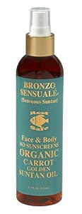 Bronzo Sensualé® Spf 0 Certified Organic Carrot Oil For The Sun, For Massage, As Bath Oil 8.5 Oz. With Sprayer / Aceite Hidratante Certificado Organico De Zanahoria Sin Sunscreens Para Sol, Masaje, Y Bano (609063411404)