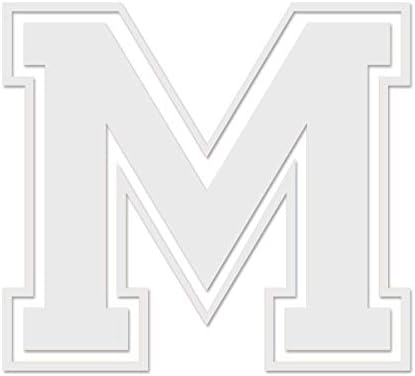 Applicable Pun Varsity Letter M - Vinyl Decal Outdoor Use on Cars, ATV, Boats, Windows More - White 3 inches Tall