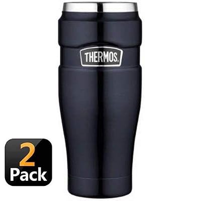 Thermos Stainless King 16-Ounce Travel Tumbler, Midnight Blue pack of 2