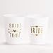 (12 Pack ) Bride and Bride Tribe Cups White - for Bachelorette, Bridal, & Hen Parties