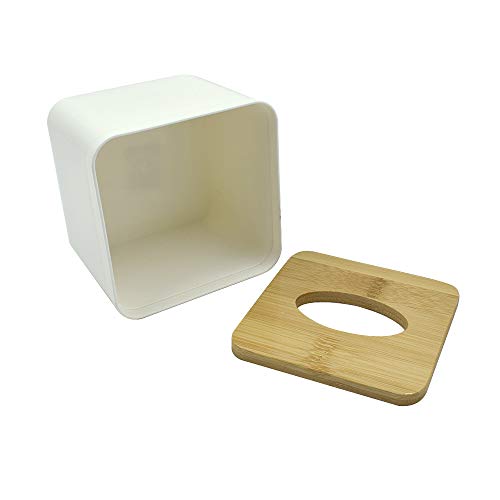 Homiest Wooden Facial Square Tissue Box Cover/Holder for Bathroom Vanity Countertops