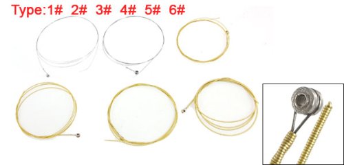 uxcell 6 Pcs Beginner Folk Acoustic Guitar Steel Replacement Strings Set