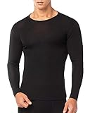 LAPASA Men's 100% Merino Wool Thermal Underwear Top Crew Neck Base Layer Long Sleeve Undershirt M29 (M Chest 38