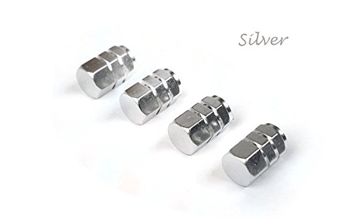 ZHUOTOP 4x Car Truck Motorcycle Bike Wheel Tire Tyre Dust Valve Stem Cap Cover Silver