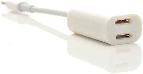 iProtect 2-in-1 Dual Lightning Splitter Adapter for Apple devices (iPhone 7, iPhone 8, iPhone X, etc.) in White - Allows Simultaneous Connection of Two Devices