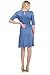 LaClef Women's Maternity Wrap Dress with Tie Waist Belt (Medium, Denim Blue)