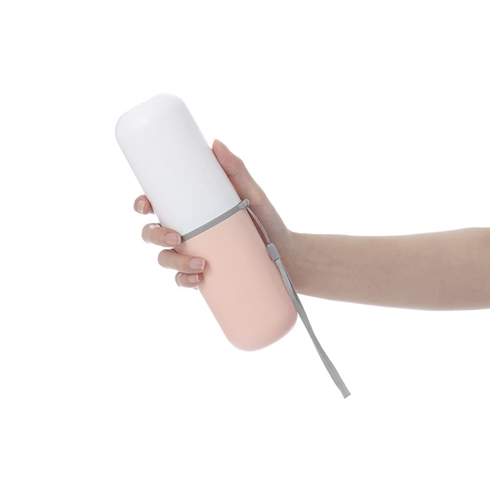 croselyu Travel Toothbrush Storage Box Portable Wash Cup Travel Wash Cup,1 Pce (Pink)