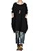 Mordenmiss Women's 2017 New Stylish Long Sleeve T-shirt Tops with Pockets (M, Black)