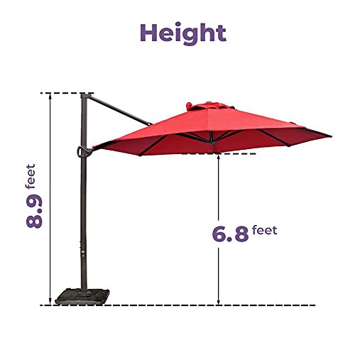 Abba Patio 11 ft Patio Offset Hanging Umbrella Outdoor Cantilever