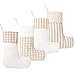 LUBOT Christmas Stockings(20inch) Plaid/Rustic/Farmhouse/Country Fireplace Hanging Canvas Handmade Xmas Stockings Decorations for Family Holiday Season Decor Fresh