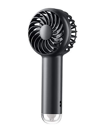 Gaiatop Mini Neck Fan, Rechargeable Handheld Desk Use, LED Power Display 3 Speed 360°Rotate Mirror for Lash Makeup, Cute Camera Design Small Portable USB Fans Personal Cooling Travel Essentials