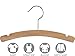 The Great American Hanger Company Rounded Wooden Kids Hanger, Box of 25 12 Inch Wood Top Hangers w/Natural Finish & Chrome Swivel Hook for Childrens Clothes