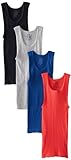 Fruit of the Loom Big Boys' A-shirt 4 Pack, Assorted colors, Large