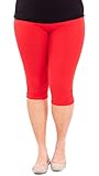 Woman Plus Size Elastic Waist Cotton Capri Leggings, Multiple Colors Available