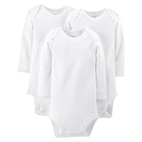 Just One You by Carter's Unisex Baby 3 Pack Long-sleeve Bodysuit - White(18 Months)