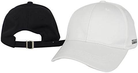 Choomon Unisex Acrylic Cotton Baseball Cap Adjustable Strap Metal Buckle UV Protection Hats (White)