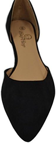 HapHop Women's Classic Ballerina Flats Pointed Toe Ballet Slip On Casual Fancy Comfort Shoes, Black Suede, Size 10