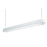 Lithonia Lighting 1233 RE 2-Light T8 Fluorescent Shop Light, 120 Volts, 32 Watts, Damp Listed, White