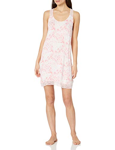 Amazon Brand - Mae Women's Sleepwear Racerback Chemise Nightgown, Pink Tie Dye, X-Large