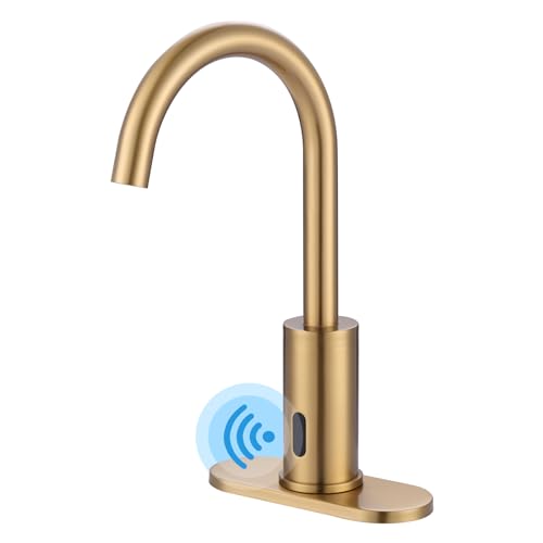 Automatic Touchless Bathroom Sink Faucet, WOWOW Motion Automatic Sensor Bathroom Faucet with