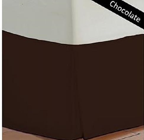 400 Thread Count 11" Inches Extra Drop Length Italian Finish 1- Piece Bed Skirt Solid 100% Egyptian Cotton All Size And Color {Queen , Chocolate}.