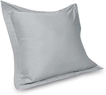 Prince Bedding Solid Pattern 100% Egyptian Cotton 2 Piece Pillow Shams 26" x 26" Inches Pillow Cases 800 Thread Count Euro Size (26" x 26" (66 cm x 66 cm), Silver Grey)