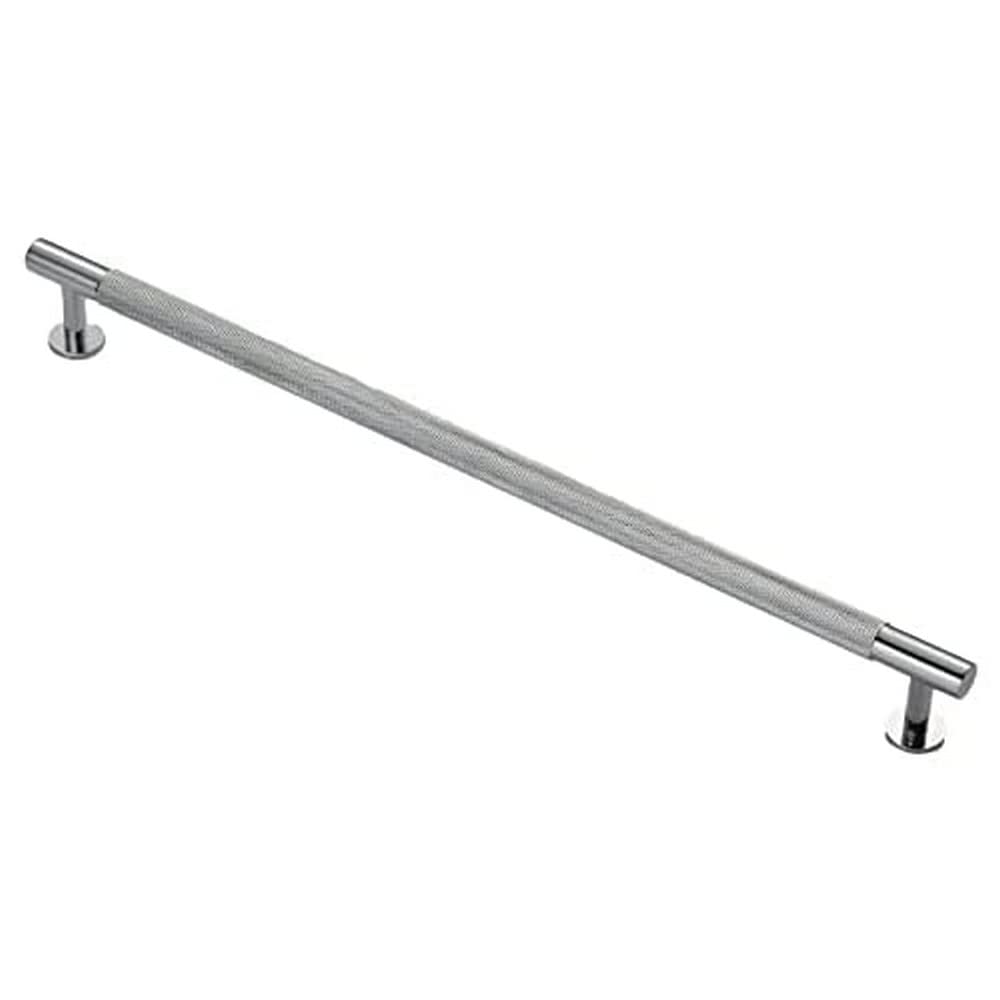 Carlisle Brass Knurled Pull Handle – 320mm Antique Brass Cupboard & Drawer Handle - Chrome