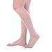 Doc Miller Premium Open Toe Compression Sleeve 1 Pair 15-20 mmHg Firm Support Graduated Pressure for Sports Running Muscle Recovery Shin Splints Varicose Veins (Skin, Medium)