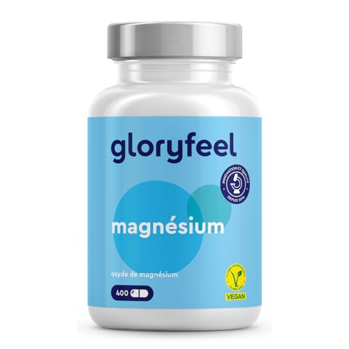 Magnésium 400 Capsules, Cure de 1 An et Plus, Magnesium Marin Pur et Fortement Dosé, Contre la Fatigue et Soutient le Système Digestif*, 100% Végétalien, Sans Arômes et Additifs, Testé en Laboratoire