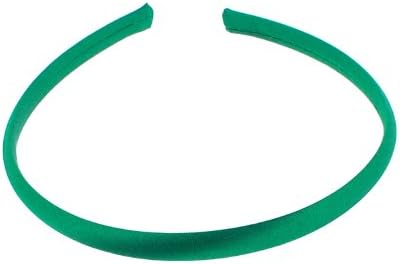 Trimweaver 12-Piece Satin Covered Plastic Headband for Jewelry Making, 10mm, Emerald Green