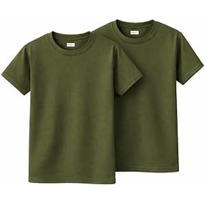 Gildan Unisex, Youth Heavy Cotton T Shirt 2-Pack, 5000B Military Green
