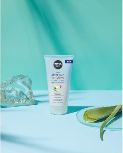 After Sun Sensitive Gel-Crema (1 x 175 ml), crema calmante con aloe vera, crema hidratante para piel sensible y con alergia al sol
