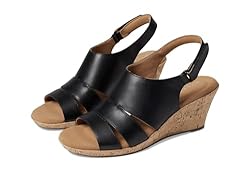 Rockport Women's Briah Sling Wedge Sandal, Black