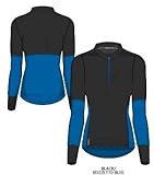 Duofold Women's Light Weight Thermatrix Performance Thermal Quarter Zip Pullover, Black/Bozzeto Blue, Medium